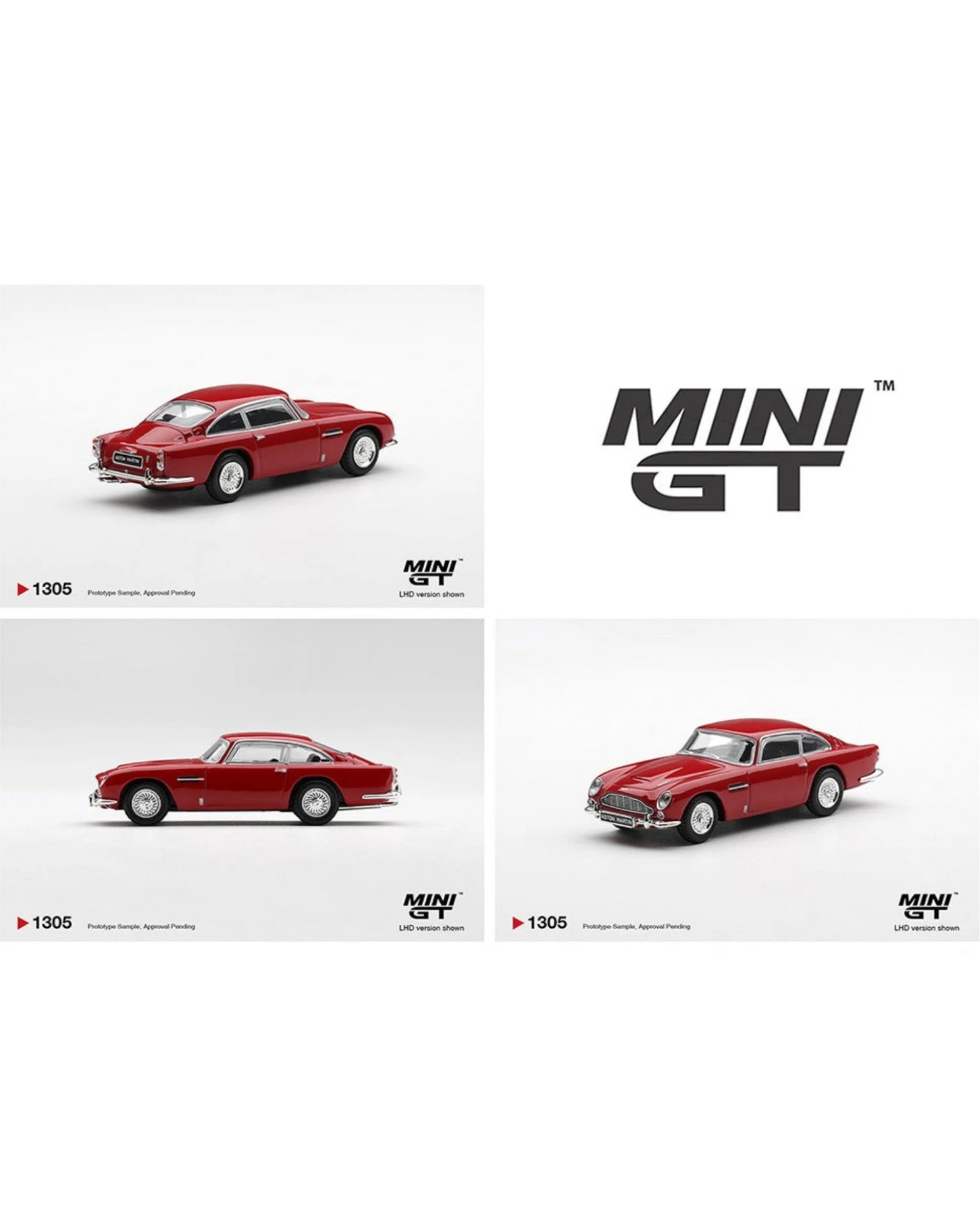 More Than Diecast Mini GT 1:64 scale Fiesta Red Aston Martin DB5 diecast model car.