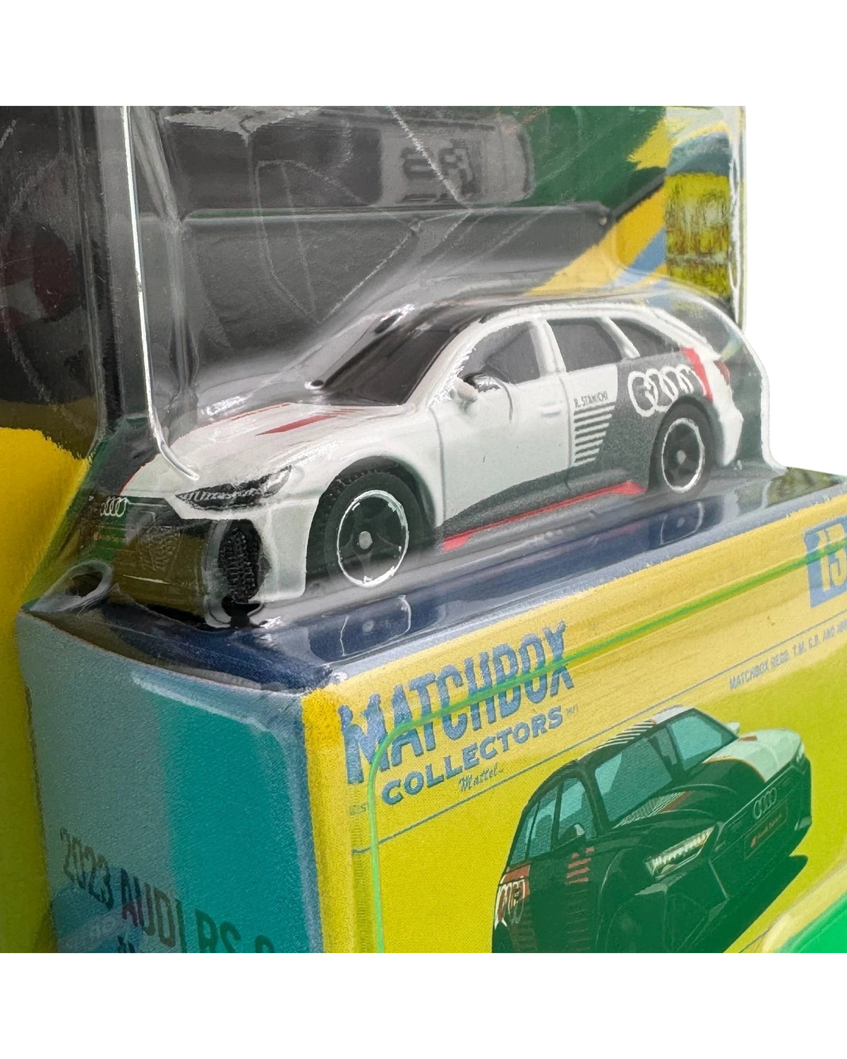 More Than Diecast 2023 Audi RS 6 Avant 1:64 scale diecast car in white and black livery in original blister packaging
