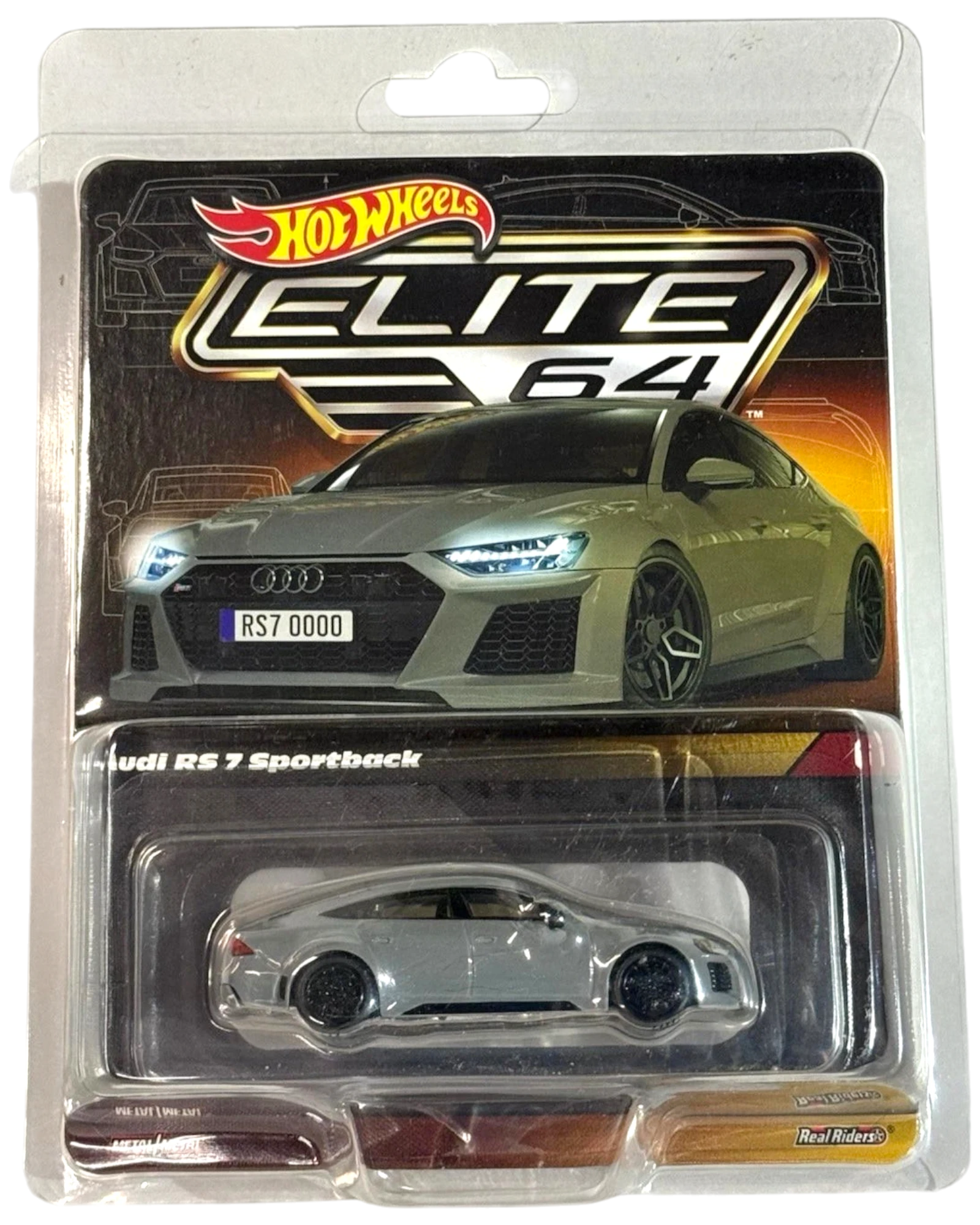 More Than Diecast Hot Wheels Elite 64 '21 Audi RS 7 Sportback diecast car in gray with black wheels.