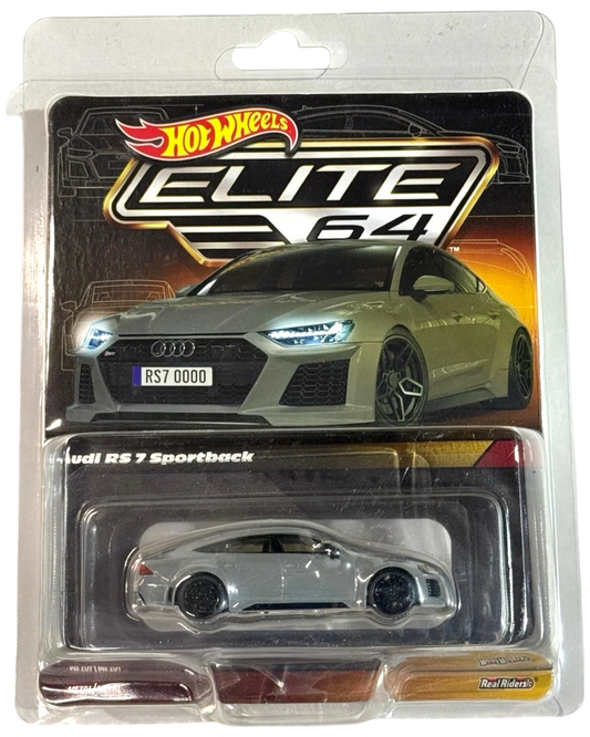 More Than Diecast Hot Wheels Elite 64 '21 Audi RS 7 Sportback diecast car in gray with black wheels.