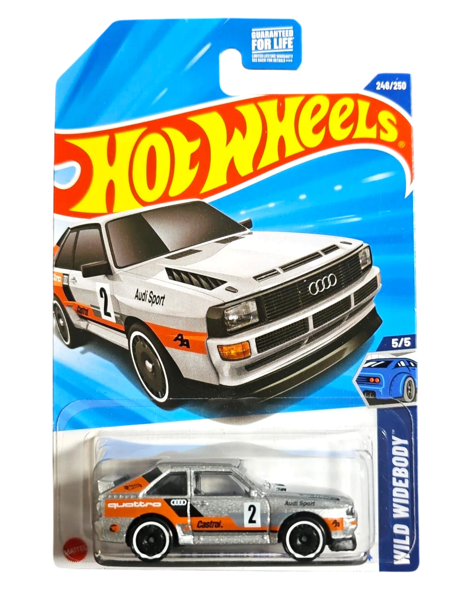 More Than Diecast Hot Wheels Treasure Hunt 84 Audi Sport Quattro die-cast car in silver with rally racing livery