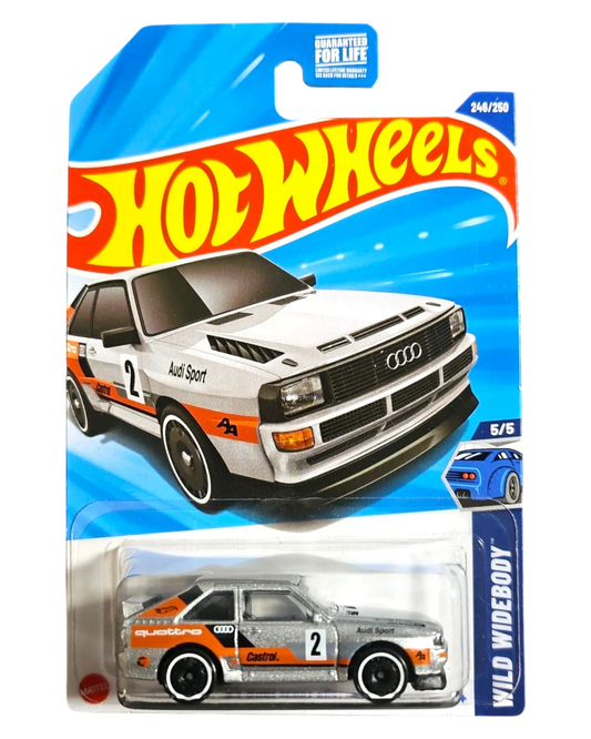 More Than Diecast Hot Wheels Treasure Hunt 84 Audi Sport Quattro die-cast car in silver with rally racing livery