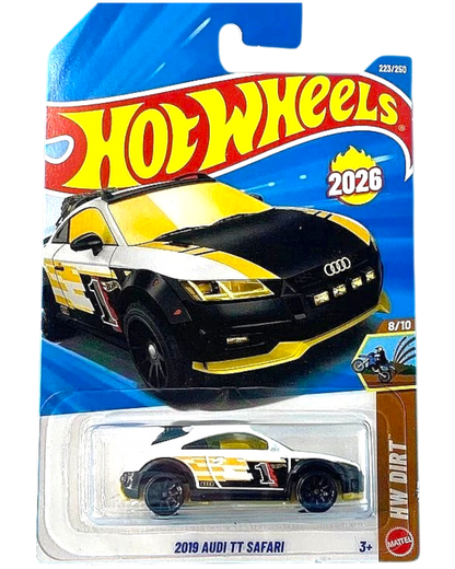 More Than Diecast 2026 Hot Wheels 19 Audi TT Safari white die-cast car in HW Dirt packaging