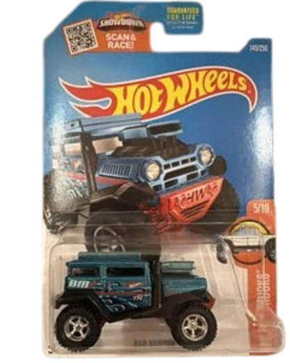 More Than Diecast 2016 Hot Wheels Super Treasure Hunt Bad Mudder 2 off-road truck in blue packaging