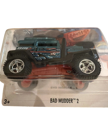 More Than Diecast 2016 Hot Wheels Super Treasure Hunt Bad Mudder 2 off-road truck in blue with flame graphics