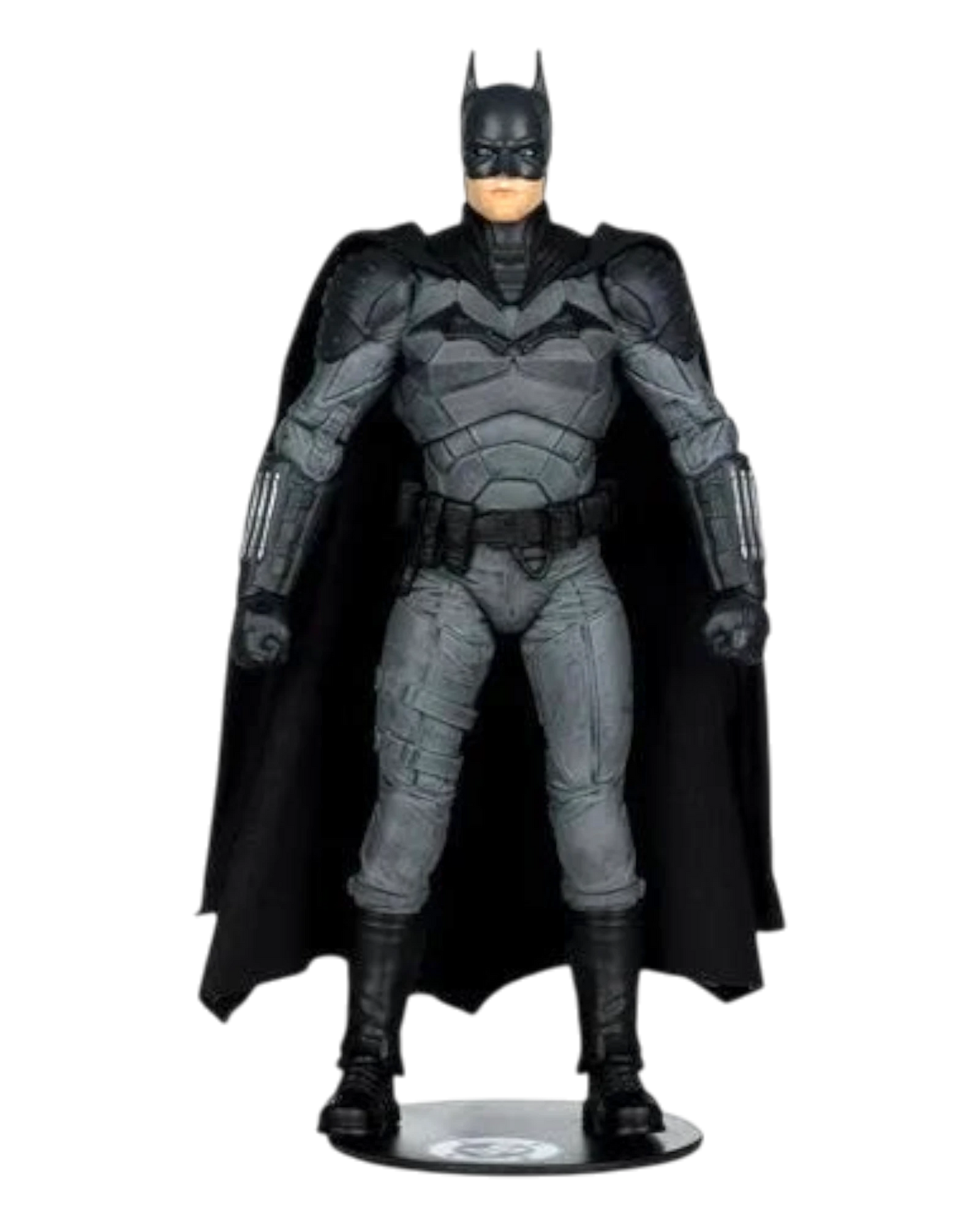 More Than Diecast McFarlane DC Multiverse Batman figure in a grey and black tactical suit from The Batman 2022 movie