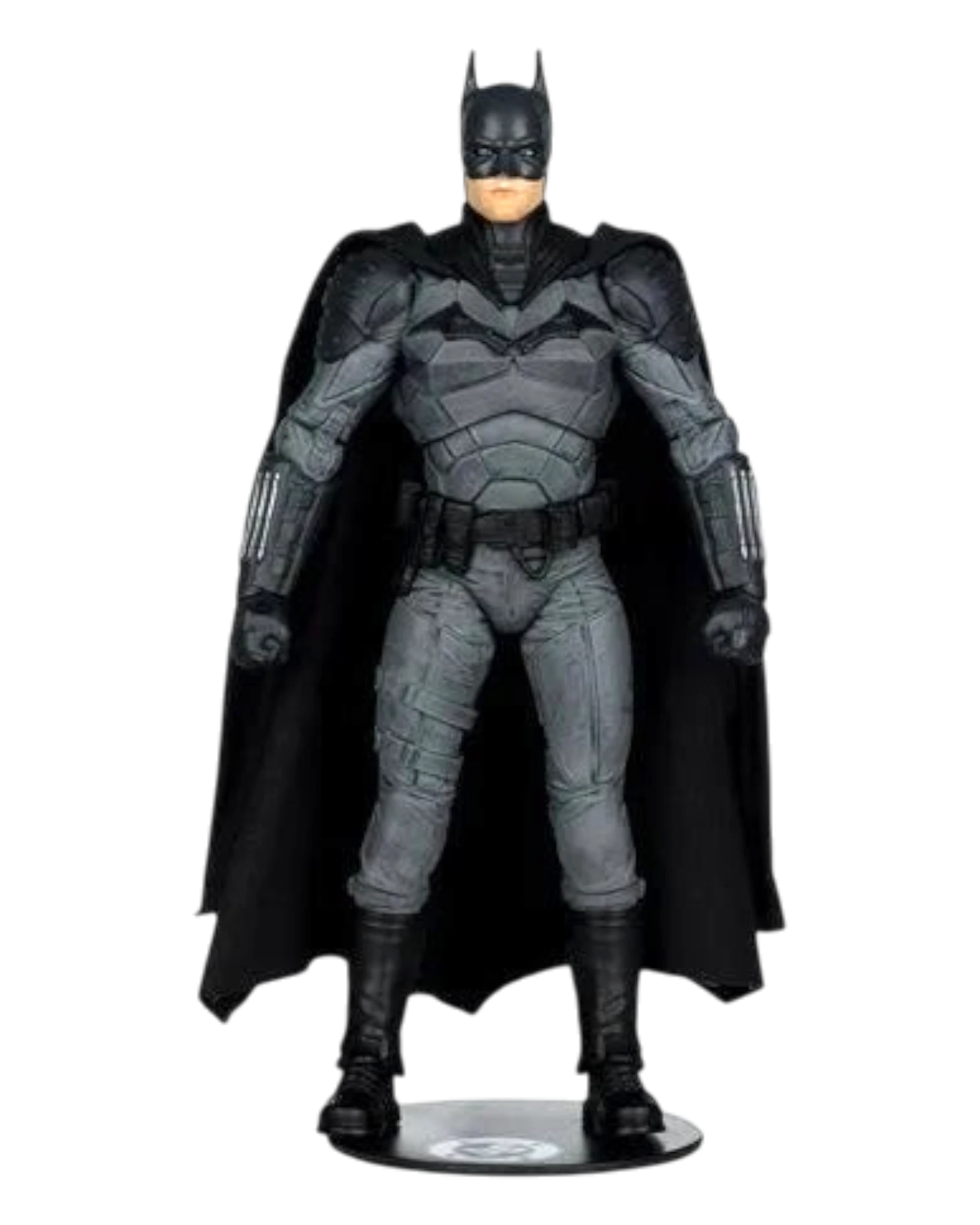 More Than Diecast McFarlane DC Multiverse Batman figure in a grey and black tactical suit from The Batman 2022 movie