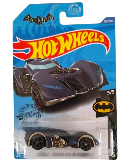More Than Diecast Hot Wheels Batman Arkham Asylum Batmobile blue Treasure Hunt die-cast car in damaged packaging