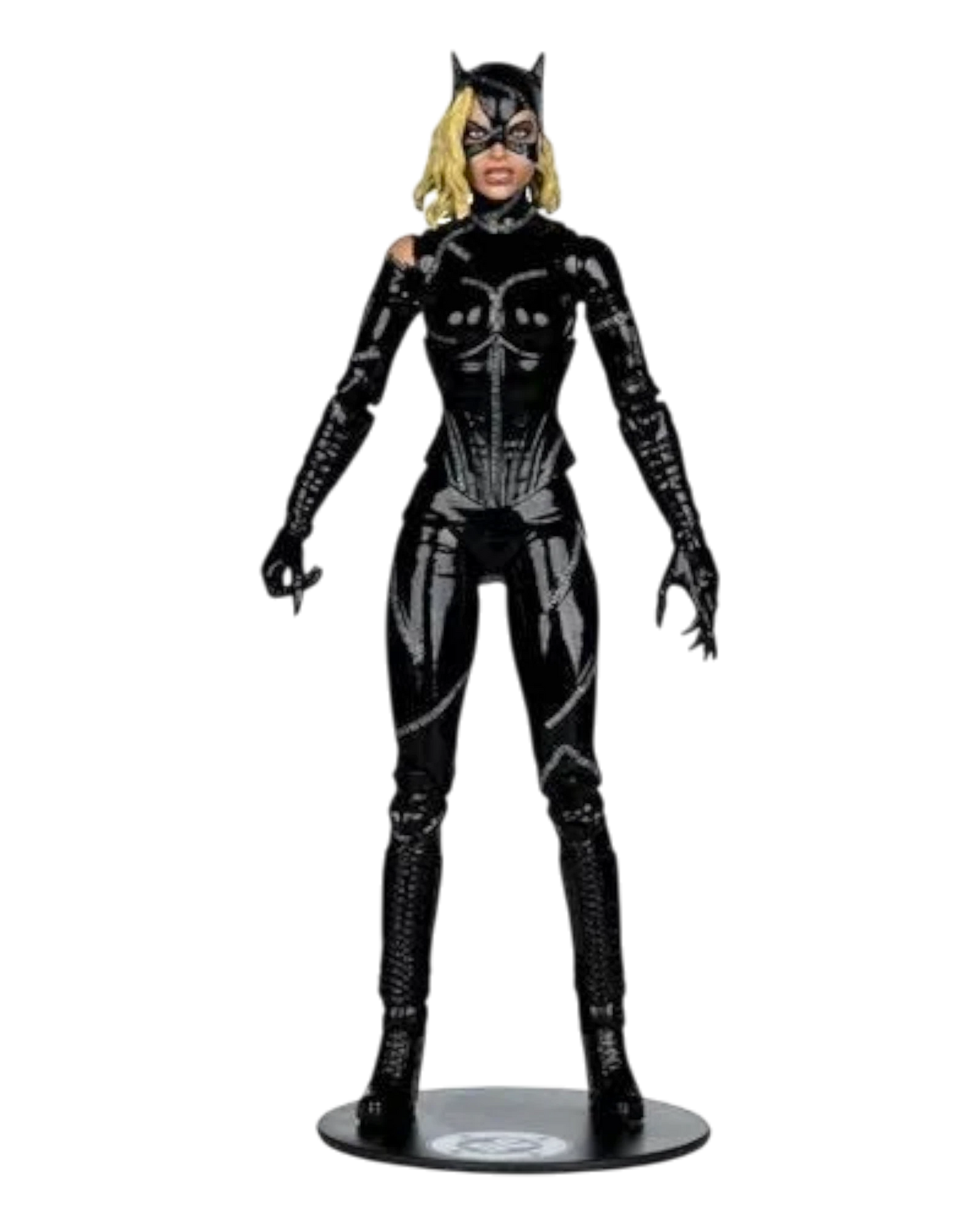 More Than Diecast Batman Returns battle damaged Catwoman action figure with blonde hair and black vinyl suit