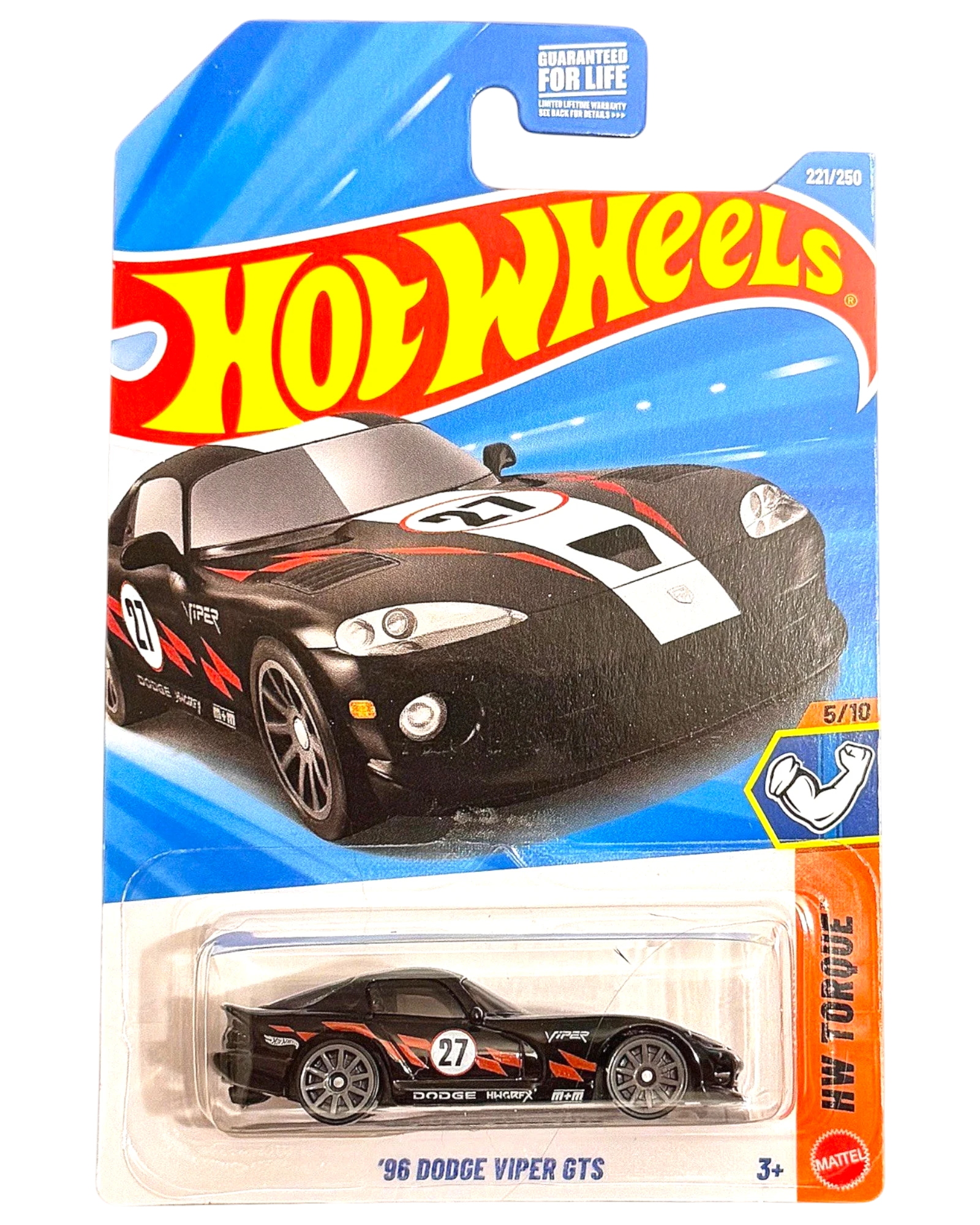 More Than Diecast 1:64 scale black 1996 Dodge Viper GTS Hot Wheels HW Torque die-cast car in original blister pack