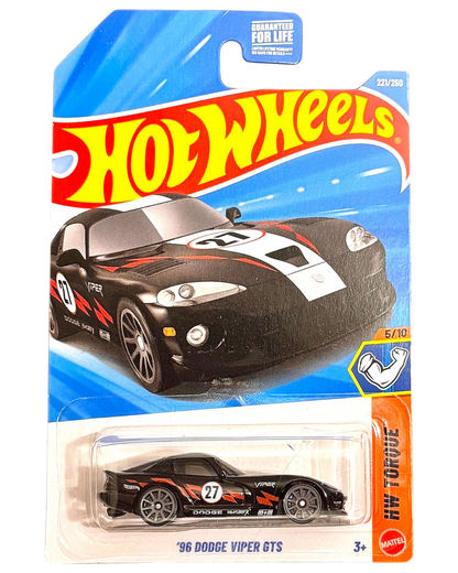 More Than Diecast 1:64 scale black 1996 Dodge Viper GTS Hot Wheels HW Torque die-cast car in original blister pack