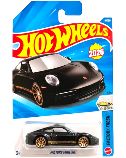 More Than Diecast black Hot Wheels Porsche 911 Carrera T die-cast car in Factory Fresh packaging