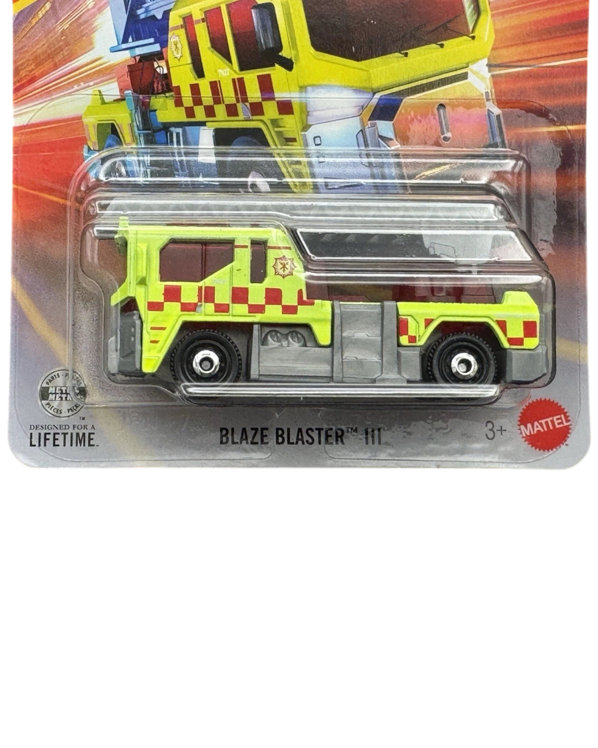 More Than Diecast Matchbox Blaze Blaster III yellow 1:64 scale fire truck die-cast toy in original blister packaging