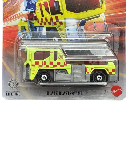 More Than Diecast Matchbox Blaze Blaster III yellow 1:64 scale fire truck die-cast toy in original blister packaging