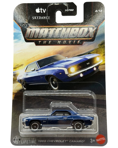 More Than Diecast 1:64 scale blue 1969 Chevrolet Camaro die-cast car from the Matchbox The Movie series