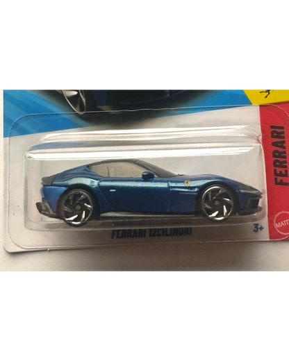 More Than Diecast Hot Wheels 2026 Ferrari 12Cilindri in blue, a 1:64 scale die-cast model with a sleek GT design.