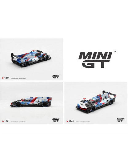 More Than Diecast 1:64 scale BMW M Hybrid V8 GTP #25 die-cast model car with intricate blue, white, and red racing livery.