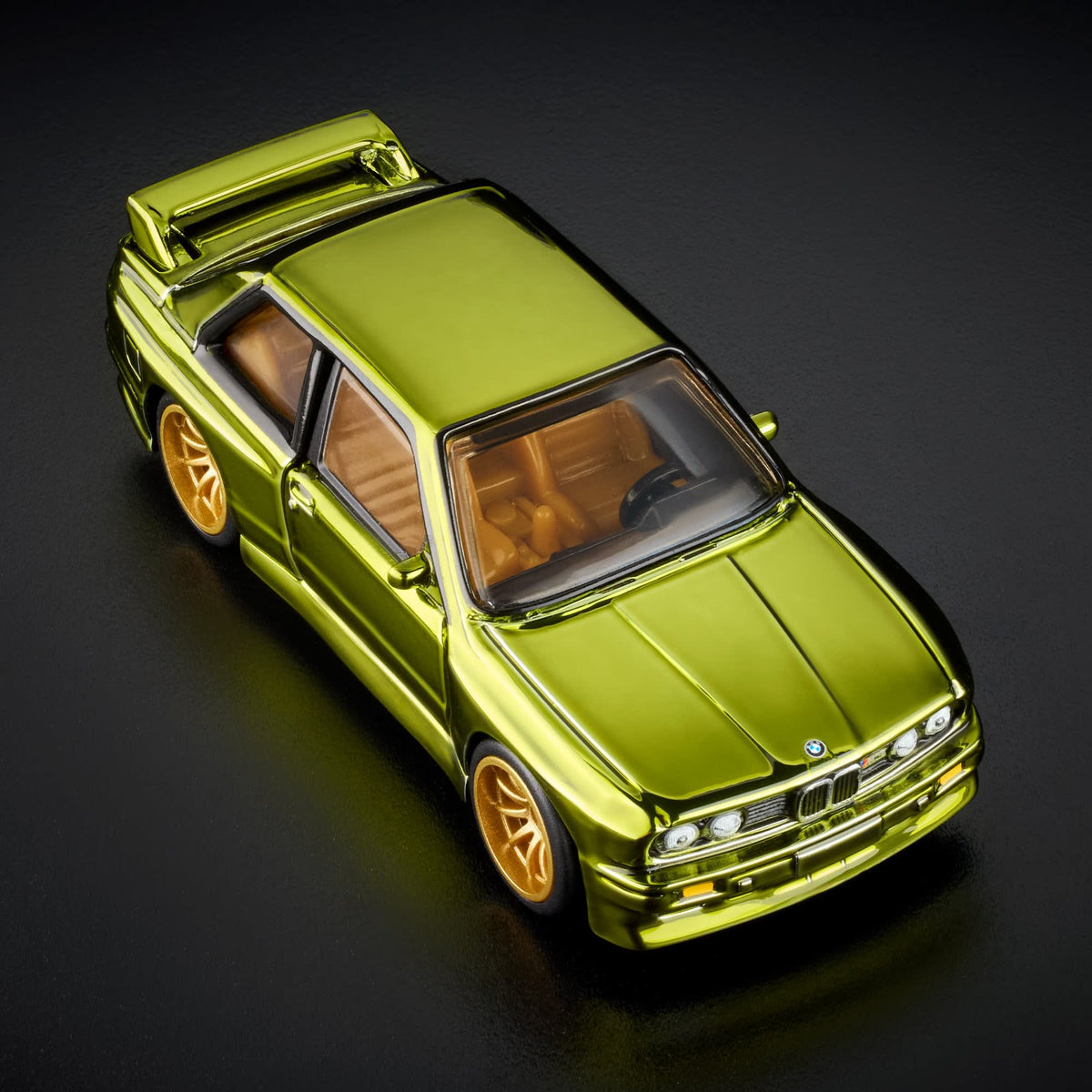 More Than Diecast Hot Wheels RLC 1991 BMW M3 in Spectraflame olive with gold wheels and tan interior