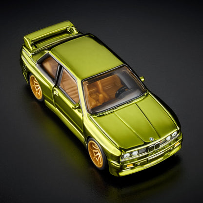 More Than Diecast Hot Wheels RLC 1991 BMW M3 in Spectraflame olive with gold wheels and tan interior