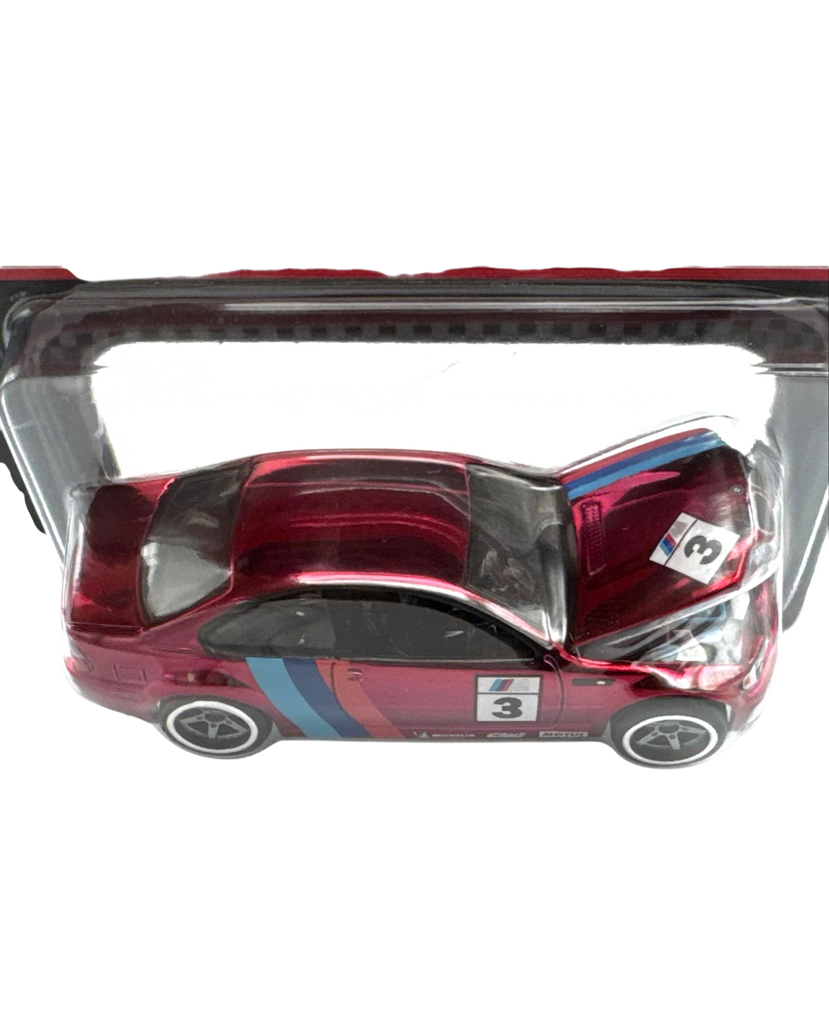 More Than Diecast 2025 RLC Exclusive 2006 BMW M3 in Spectraflame Red with racing decals and opening hood