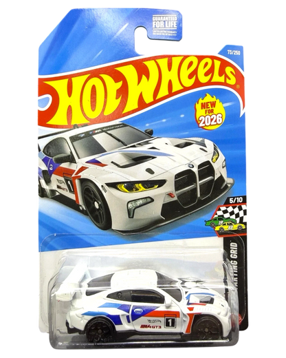 More Than Diecast Hot Wheels BMW M4 GT3 white race car toy in original blister packaging