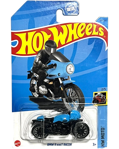 More Than Diecast Hot Wheels BMW R nineT Racer Treasure Hunt die-cast motorcycle in blue on original blister card