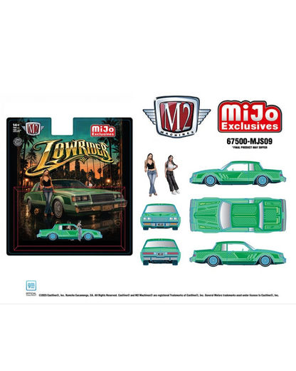 More Than Diecast M2 Machines 1:64 1987 Buick Regal lowrider diorama set with two female figures in green