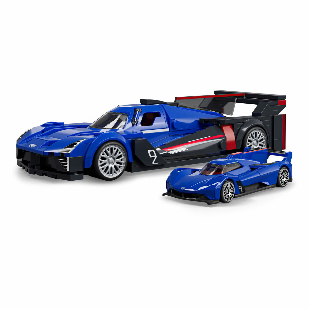 More Than Diecast Mattel Brick Shop Cadillac Project GTP Hypercar building set with matching die-cast car