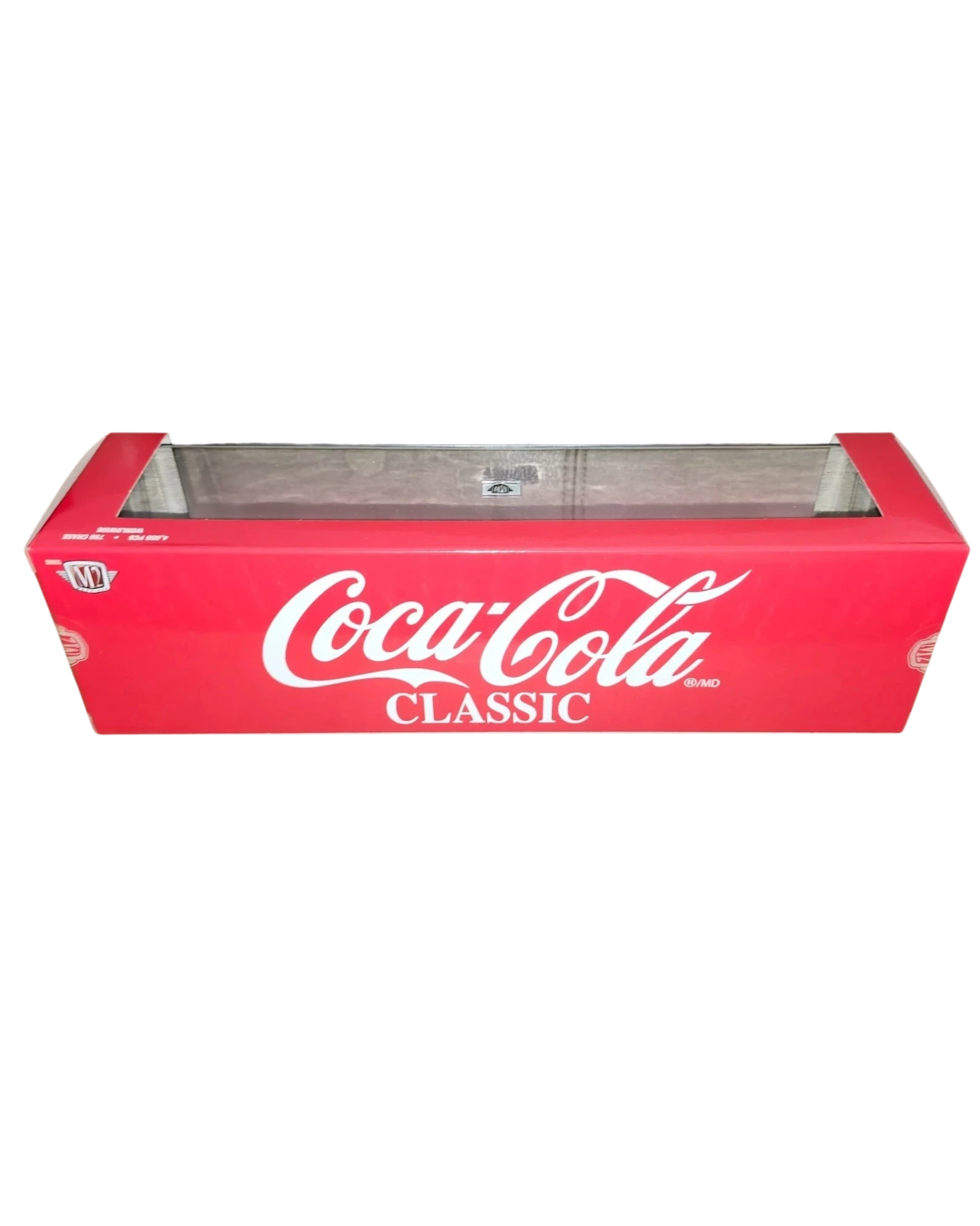 More Than Diecast Coca-Cola Classic branded red display box for M2 Machines diecast truck models