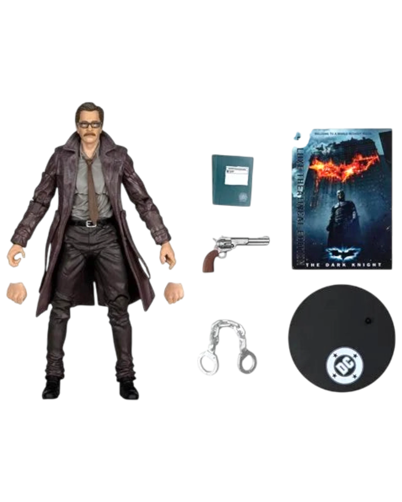 More Than Diecast McFarlane DC Multiverse Commissioner Gordon action figure with accessories and display base