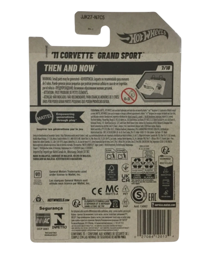 More Than Diecast Hot Wheels Chevrolet Corvette Grand Sport packaging back view showing product details and warnings
