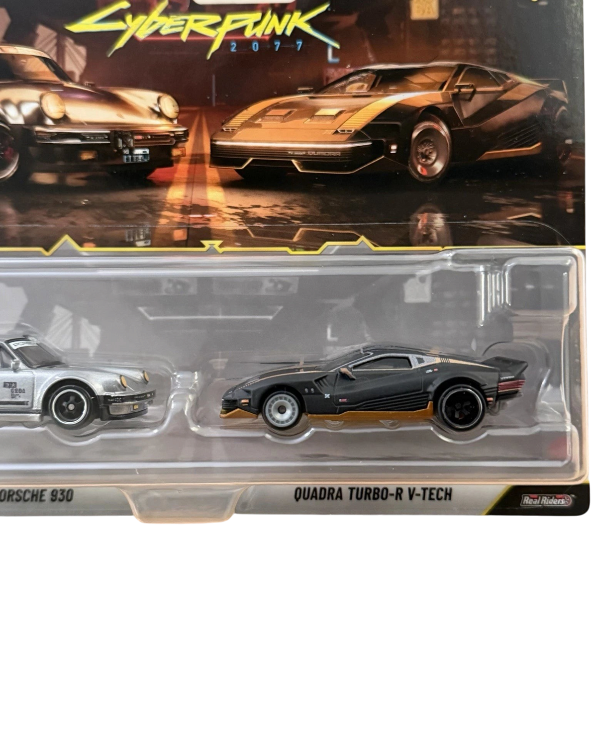 More Than Diecast Hot Wheels Premium Cyberpunk 2077 Porsche 930 and Quadra Turbo-R V-Tech diecast car 2-pack