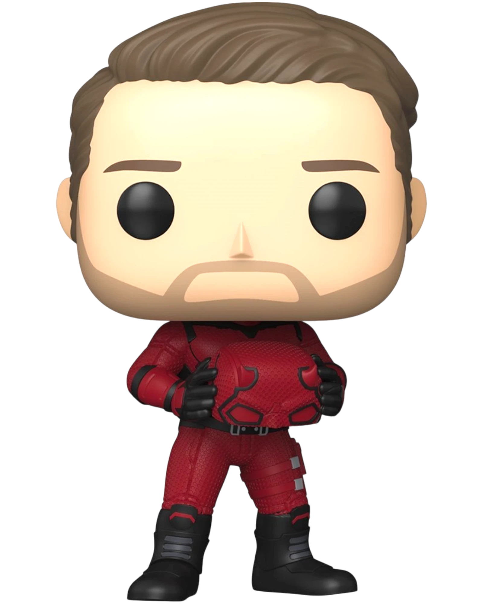 More Than Diecast Daredevil Unmasked Funko Pop! Vinyl Figure #1547, red and black suit, unmasked face, inspired by Daredevil: Born Again.