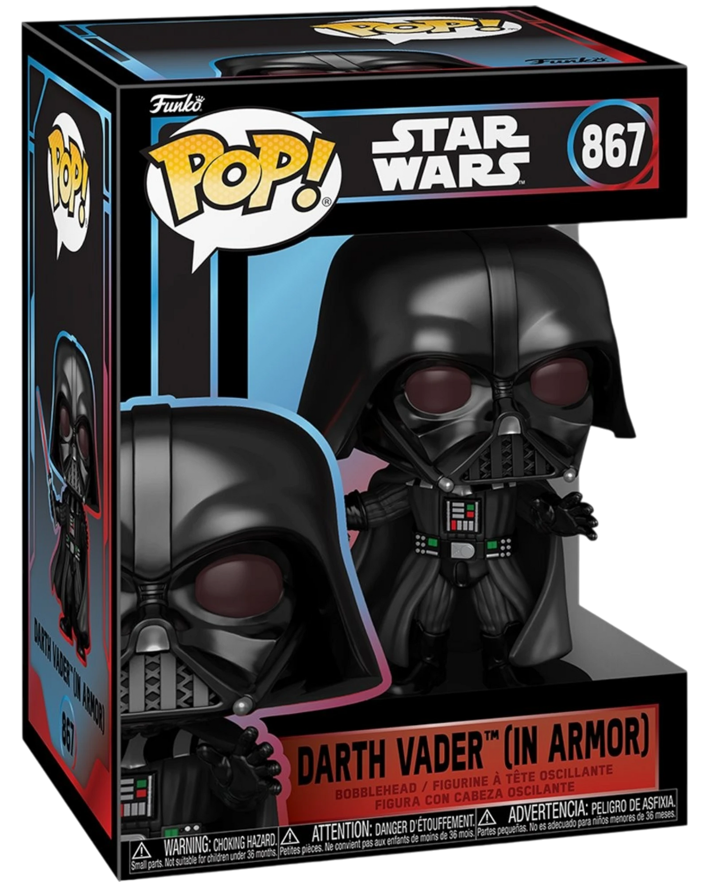 More Than Diecast Funko Pop! Star Wars Darth Vader #867 vinyl figure in window display box with red lightsaber