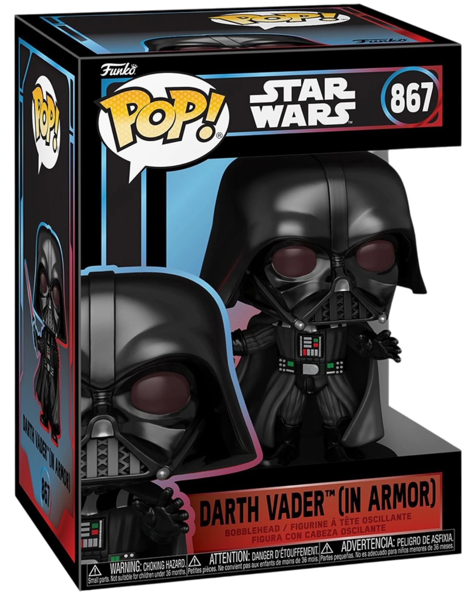 More Than Diecast Funko Pop! Star Wars Darth Vader #867 vinyl figure in window display box with red lightsaber