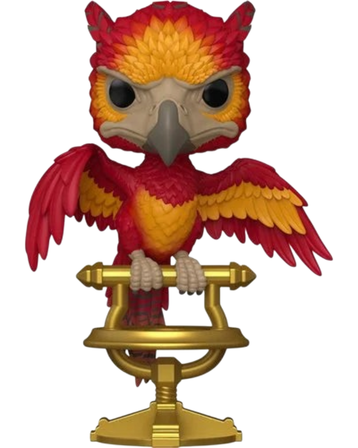 More Than Diecast Funko Pop Harry Potter Fawkes on Perch vinyl figure with red and orange feathers on a gold stand