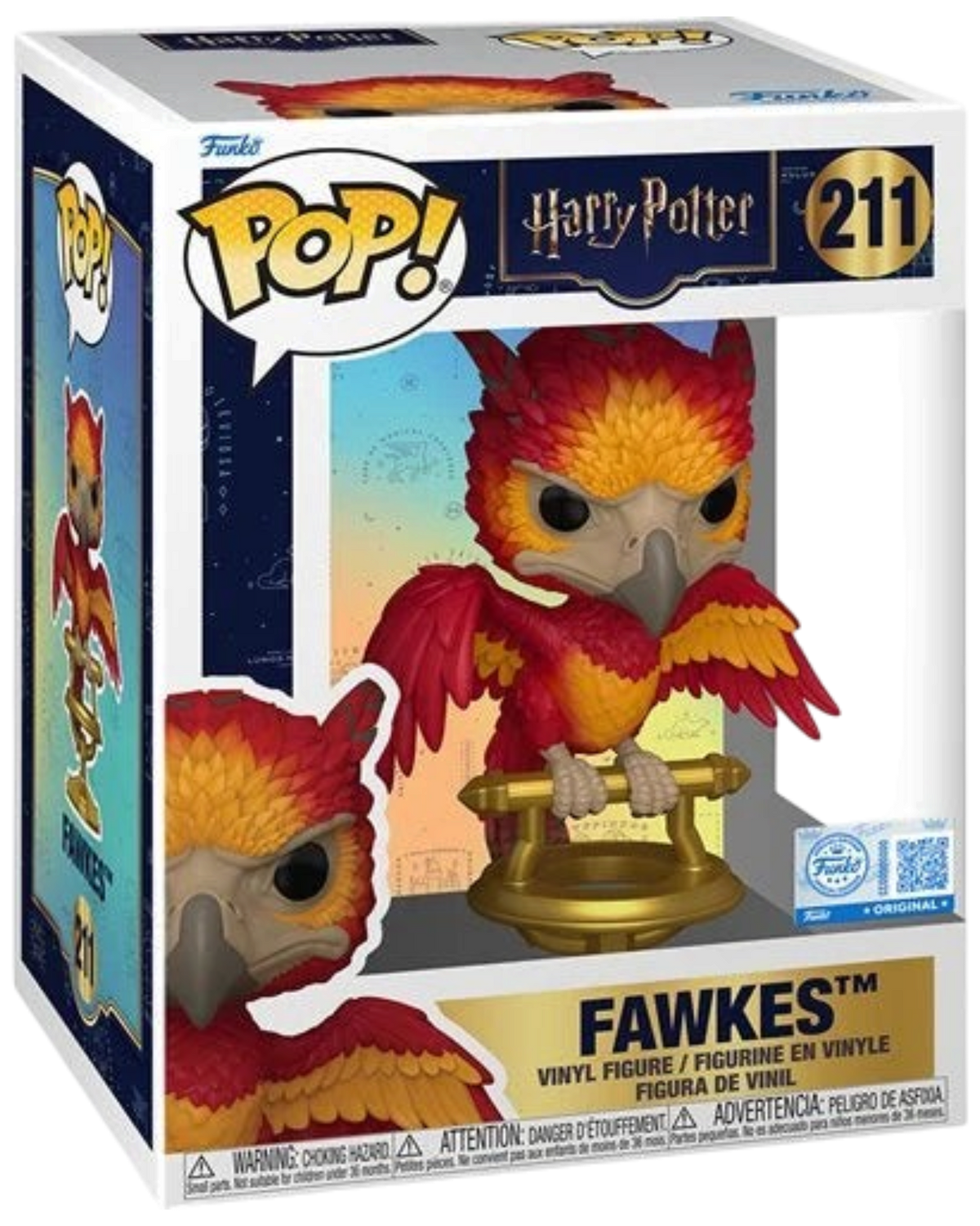 More Than Diecast Funko Pop Harry Potter Fawkes on Perch vinyl figure #211 in its original window display box.