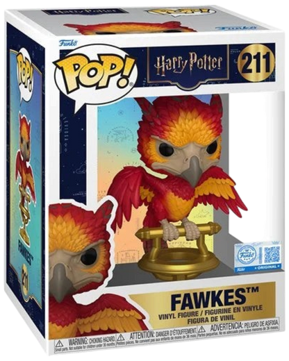 More Than Diecast Funko Pop Harry Potter Fawkes on Perch vinyl figure #211 in its original window display box.
