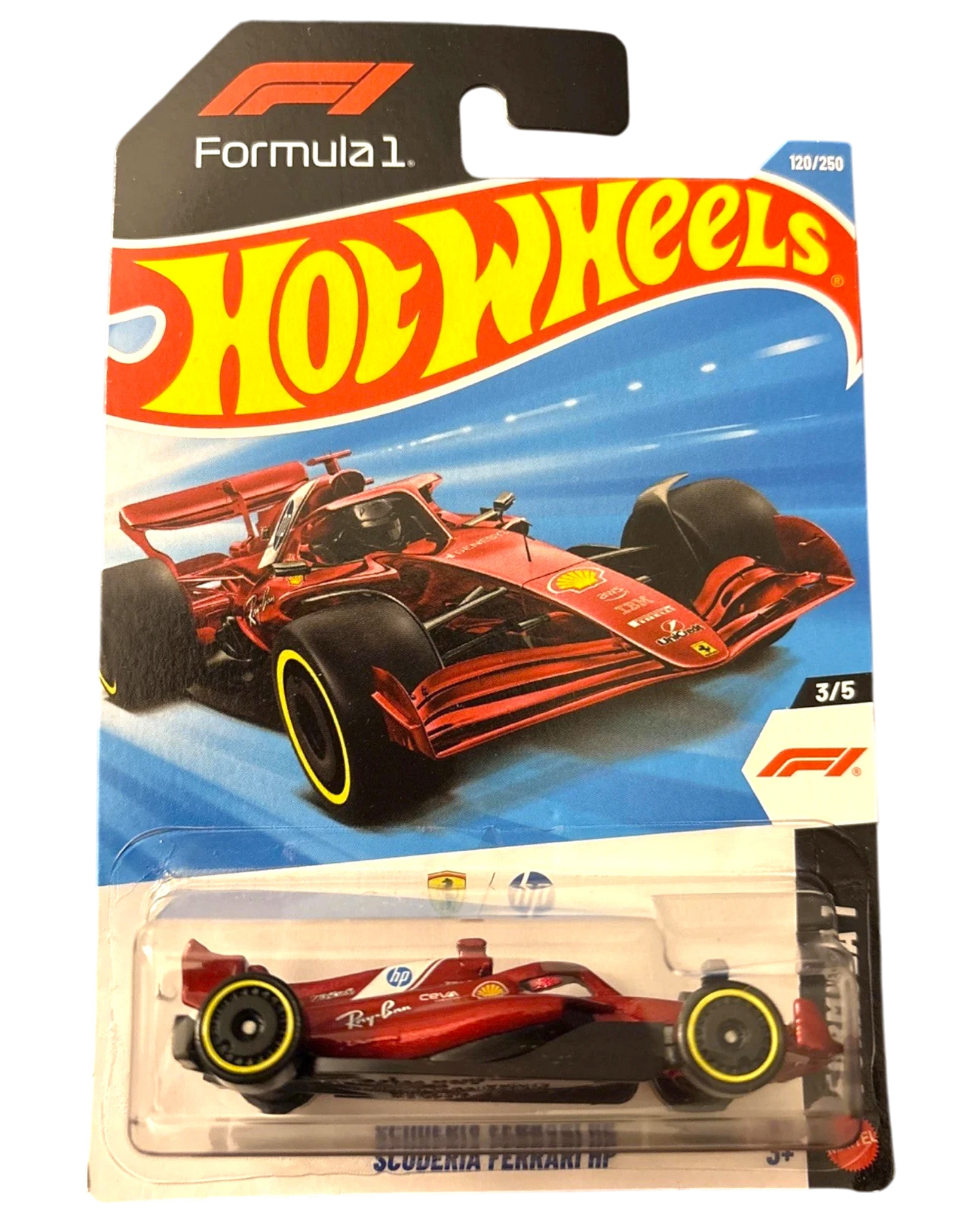 More Than Diecast Hot Wheels Scuderia Ferrari HP Formula 1 red diecast car in original blister packaging
