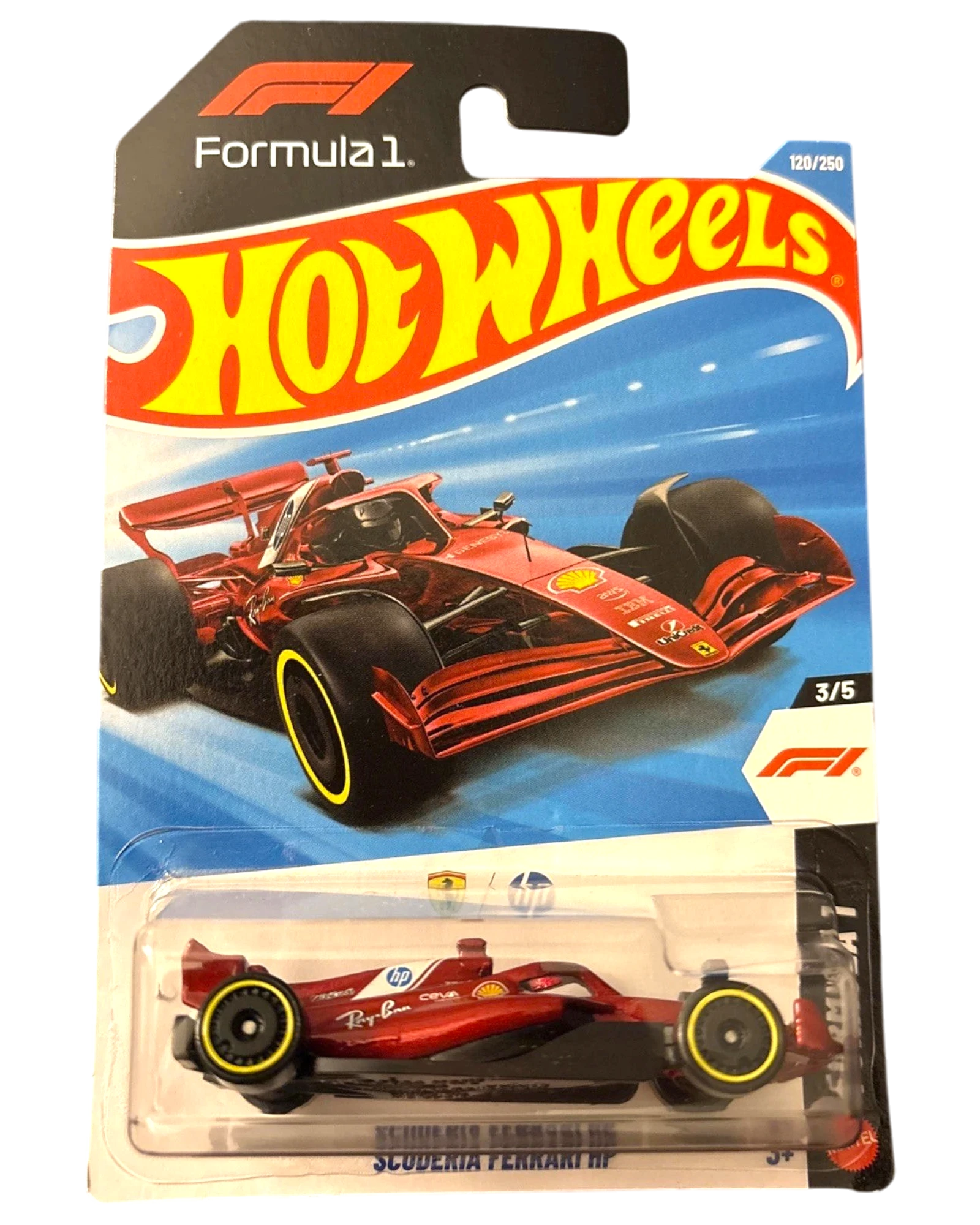 More Than Diecast Hot Wheels Scuderia Ferrari HP Formula 1 red diecast car in original blister packaging