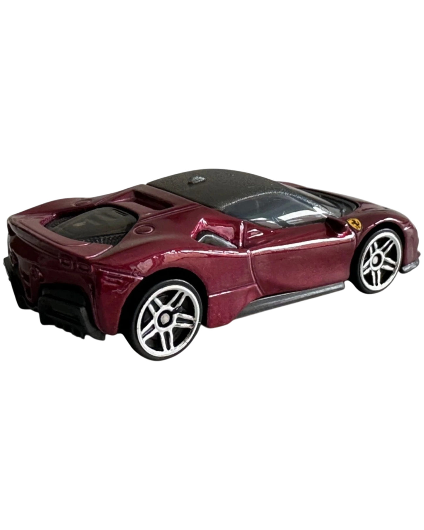More Than Diecast Hot Wheels Ferrari SF90 Stradale 1:64 scale die-cast car in metallic burgundy with black roof