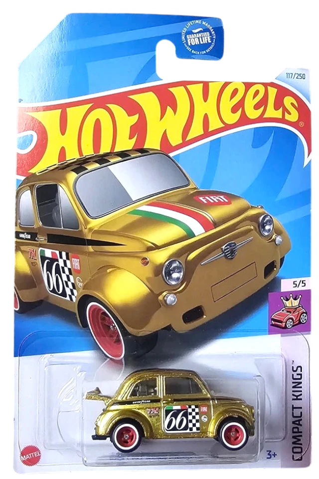 More Than Diecast Hot Wheels Fiat 500D Modificado Super Treasure Hunt gold die-cast car in original blister packaging