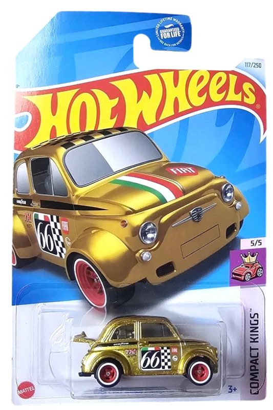 More Than Diecast Hot Wheels Fiat 500D Modificado Super Treasure Hunt gold die-cast car in original blister packaging