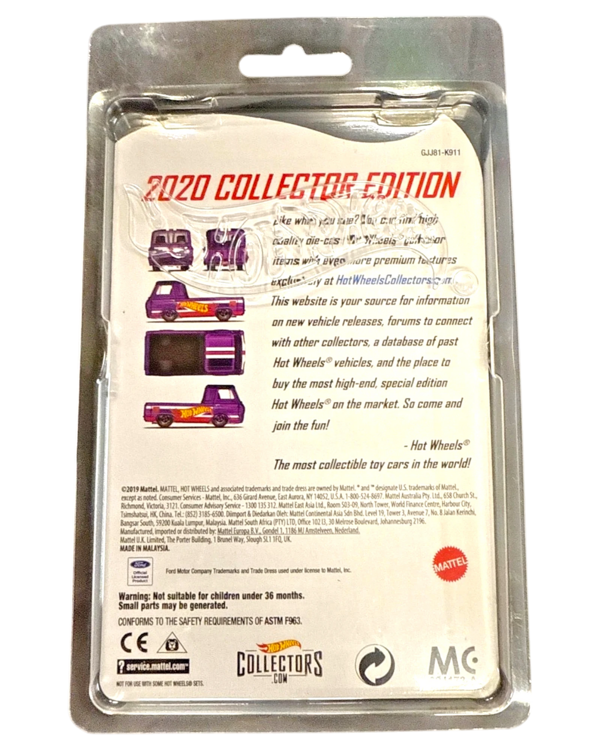 More Than Diecast 2020 Hot Wheels RLC 60s Ford Econoline Pickup collector edition card back in protective case