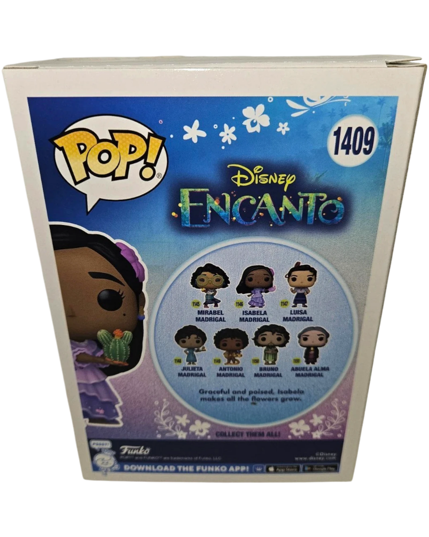 More Than Diecast Funko Pop! Disney Encanto Isabela with Cactus #1409 vinyl figure box.