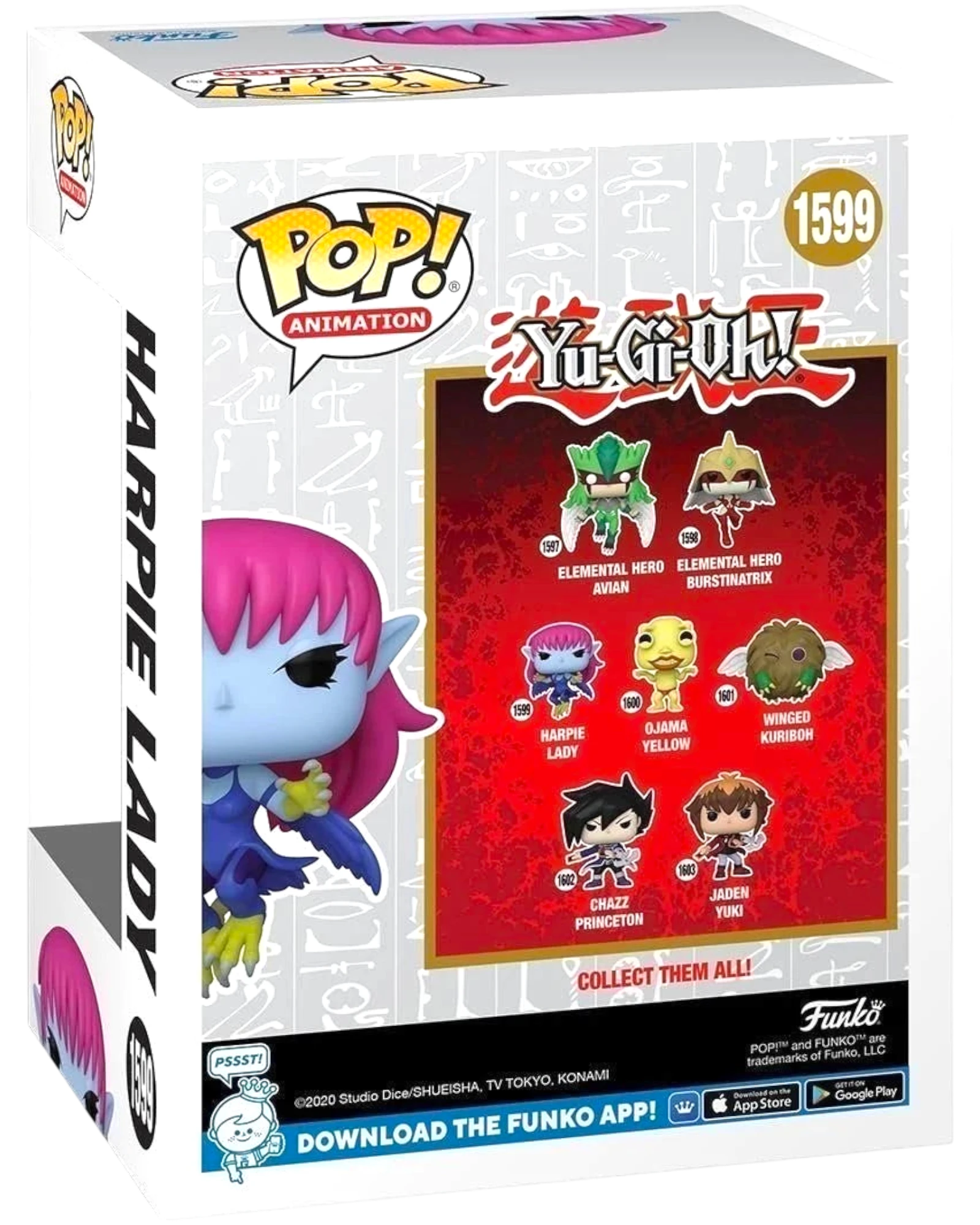 More Than Diecast Funko Pop! Animation Yu-Gi-Oh! Harpie Lady #1599 vinyl figure with pink hair and blue skin.