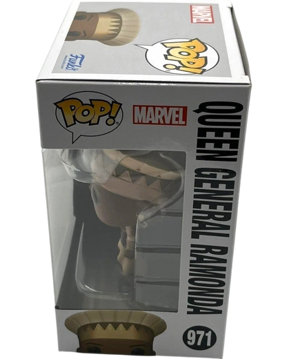 More Than Diecast Funko Pop Marvel What If...? Queen General Ramonda vinyl figure #971 in box. Features regal Wakandan warrior queen deco.