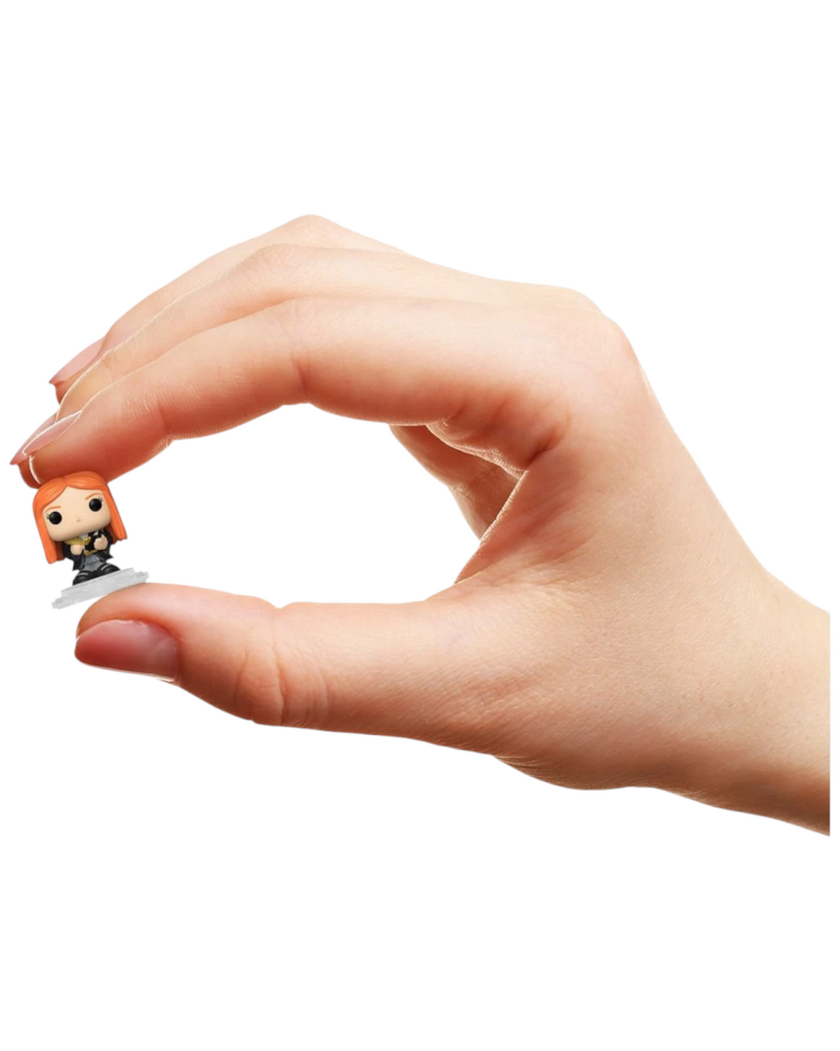 More Than Diecast Funko Bitty Pop! Ginny Weasley mini-figure held between fingers for scale