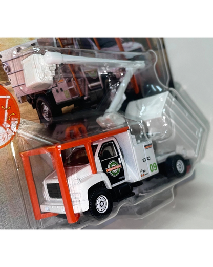 More Than Diecast Matchbox GMC C8500 Topkick tree trimming truck in 1:64 scale with white and orange detailing.
