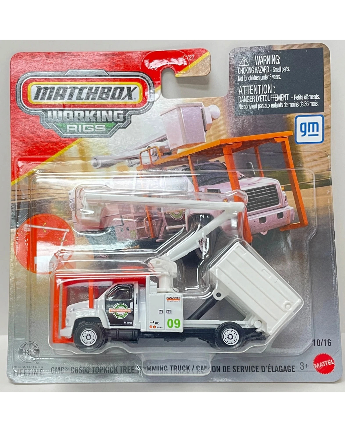 More Than Diecast Matchbox Working Rigs GMC C8500 Topkick tree trimming truck in 1:64 scale on blister card packaging